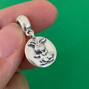Authentic Pandora Sterling Silver Dangle Rabbit Chinese Zodiac Bead